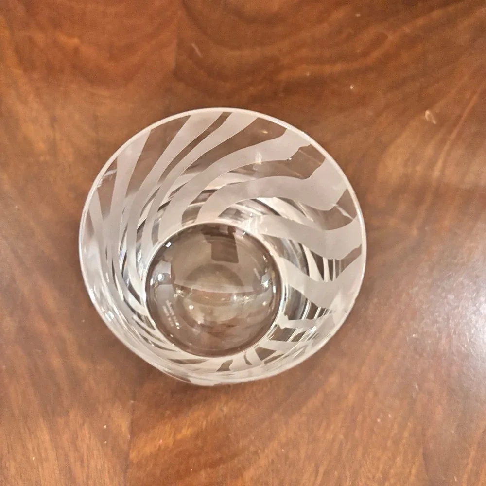 Kate Spade Lenox Banyan Stripe Double Old Fashioned Glasses Zebra Set of 4